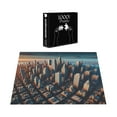 thumbnail image 4 of Ambesonne Cityscape Jigsaw Puzzle, Manhattan Panorama Urban, Heirloom-Quality Fun Activity for Family Durable Cardboard, 1000 pcs, Blue and Pale Cinnamon, 4 of 6