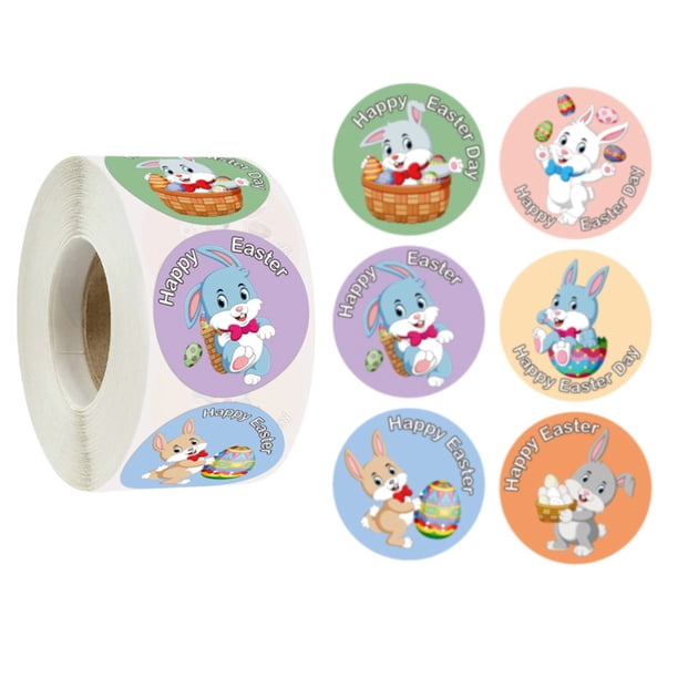 Etiquetas De Regalo De Conejito De Pascua Autoadhesivas Etiquetas De Regalo Adhesivas Pegatinas De Pascua Para Hornear Bolsas De Regalo De Acción De Gracias De Boda 500 Uds/Rollo Vogacara HA034803-00