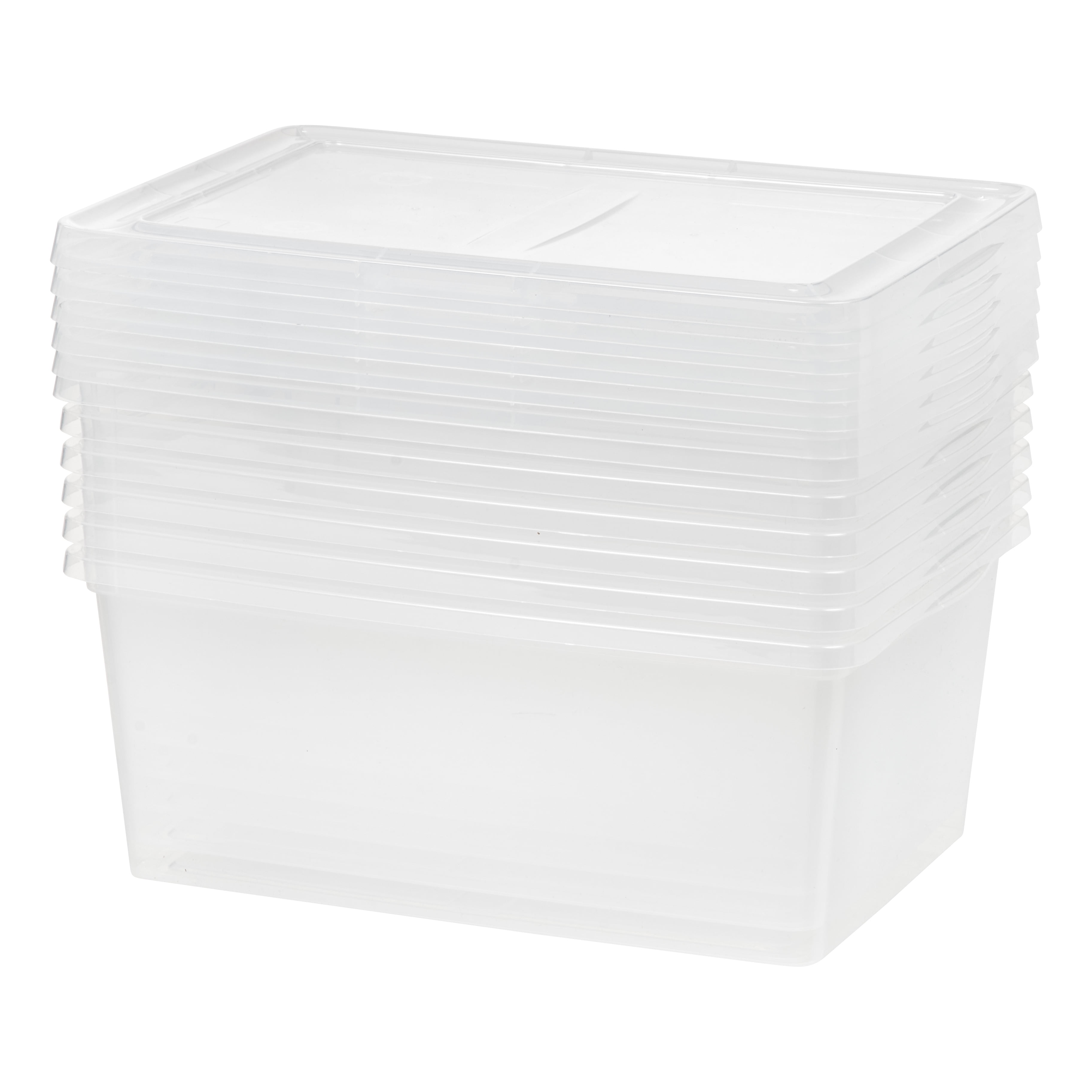 17 qt. Snap Top Plastic Storage Box in Clear with Gray Lid 500218 - The  Home Depot