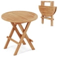 thumbnail image 1 of Gymax Table d'Appoint Pliant pour Patio avec Pattes en X et Plateau à Lattes pour Cour Arrière, 1 of 8