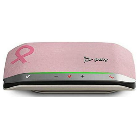 UPC: 0017229176195 | Poly Sync 20 Pink USB-A Smart Speakerphone (Plantronics) – Personal Portable Speakerphone – Noise & Echo Reduction – Connect to Cell Phone via Bluetooth and PC/Mac via USB-A Cable -Works w/Teams Zoom