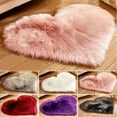 thumbnail image 2 of Heart Shaped Shaggy Faux Fur Fluffy Rug Hairy Carpet Floor Mat Home Bedroom, 2 of 2