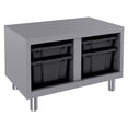 thumbnail image 1 of Hirsh Metal Bin Storage Bench with 4 plastic tote bins 19x30x18 Silver/Graphite, 1 of 3