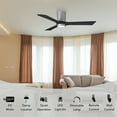 thumbnail image 5 of Matthews Fan Company IR3HLK-BN-BK-60 Irene 60" Brushed Nickel Hugger Ceiling Fan with 3 Matte Black Blades, Integrated LED Light Kit, Remote Control, Indoor/Outdoor Damp Rated, 5 of 6