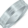 thumbnail image 3 of SZUL Men's 10K White Gold 5MM Wedding Band with Brushed Frost Finish, 3 of 4