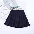thumbnail image 3 of Haitryli Youth Girls High Waist Classic Pleated Skirts School Mini A-line Skirt Flared Skater Uniform Navy Blue 140, 3 of 4