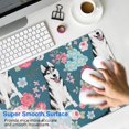 thumbnail image 4 of Long Mouse Pads for Desk,Husky Dog Flower Floral Desk Mats on Top Of Desks, Desk Mouse Pad Extra Large with 3mm Non-Slip Base and Stitched Edge for Gaming,Office,Work,Home 35.4"x15.7", 4 of 6