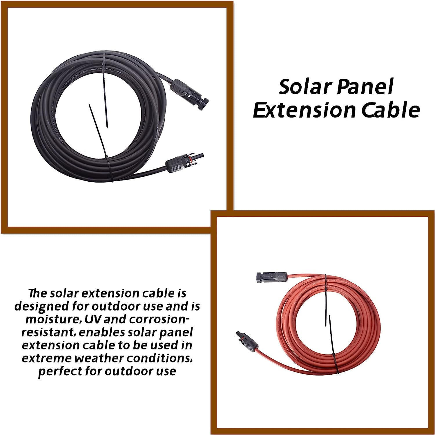 PET-U Solar Wire New Energy Extension Cord, 30FT 12AWG Solar Extension Cable Wire Solar Panel Extension Cable Wire with Male and Female Connector