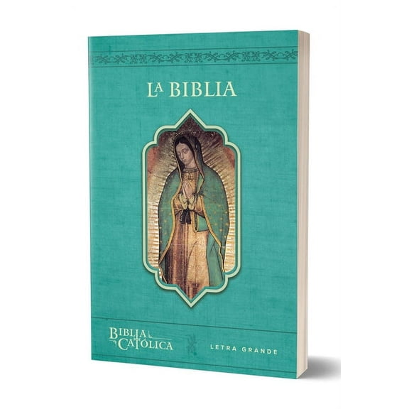 La Biblia CatÃ³lica: TamaÃ±o Grande, EdiciÃ³n Letra Grande. RÃºstica, Azul, Con Virgen, (Paperback)