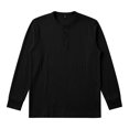 thumbnail image 5 of Linfrsh Top for Men Men's Ribbed Henley Shirt Short Sleeve Slim Fit Muscle Shirt Fitted Cotton Casual Long Sleeve, 5 of 9