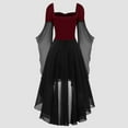 thumbnail image 4 of Dsscvnef Robe de Cour pour Femmes Robes pour Femmes Grande Taille Mode Style Gothique Robe Midi Croset Manches Longues Évasées Robe Longueur Irrégulière Robe Manches Courtes Robe en Chiffon Bottes Chemises en Cuir pour Femmes 4TG, 4 of 6
