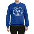 thumbnail image 2 of Wild Bobby Worry Ends When Faith In God Begins Inspirational/Christian Unisex Crewneck Graphic Sweatshirt, Royal, Large, 2 of 5