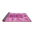 thumbnail image 2 of Ahgly Company Indoor Round Abstract Pink Modern Area Rugs, 5' Round, 2 of 4