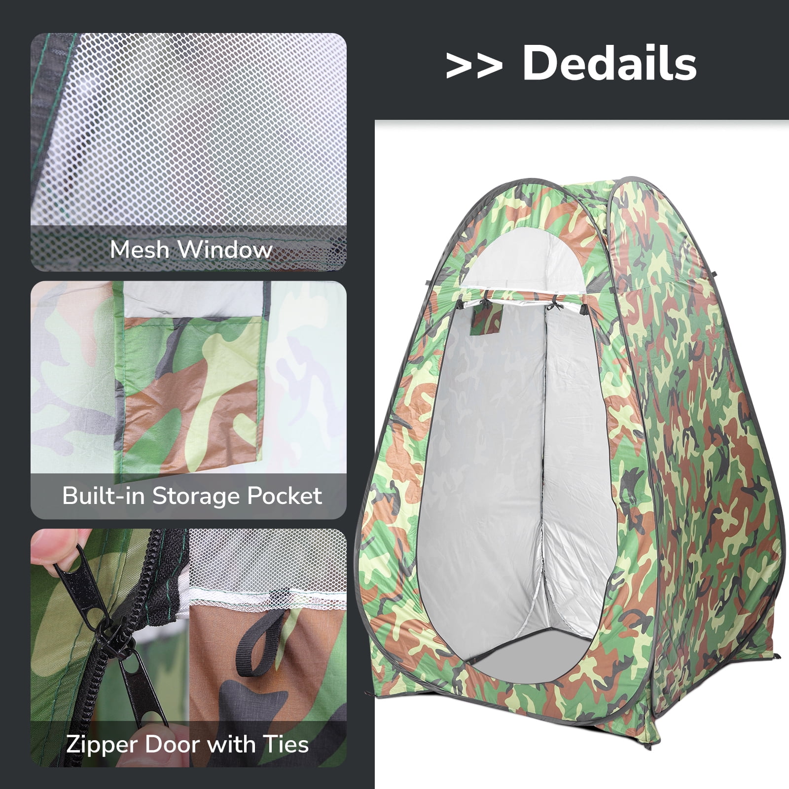 Zimtown 47"x 47" Portable Bathroom Tent Pop up Tent with Handbag Green