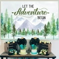 thumbnail image 2 of Adventure Awaits Baby Shower Backdrop Mountain Wilderness Woodland Photography Background Let The Adventure Begin Party Backdrop, 2 of 6