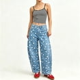 thumbnail image 2 of Polka Dot Jeans Women Low Rise Cute Baggy Jeans Wide Leg Denim Pants Streetwear, 2 of 5