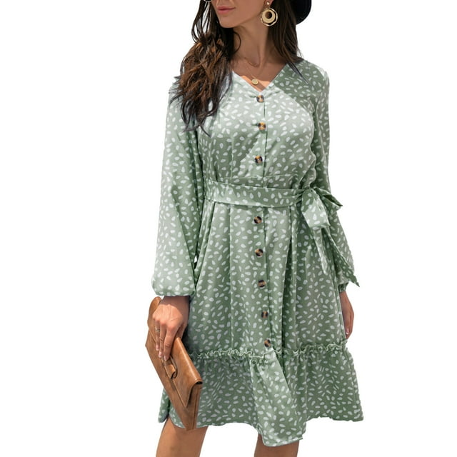 Vestido de mujer,Vestido de mujer Escote en V Vestido suave Vestido de mujer elaborado con cuidado