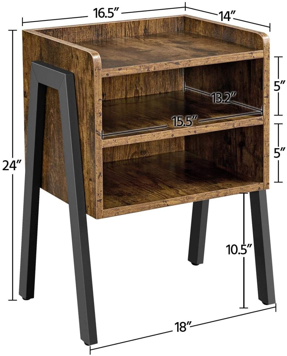 Buy Yaheetech Set of 2 End Tables, 3 Tier Side Tables for Small Spaces
