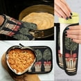 thumbnail image 5 of Yayeee Oven Mitts and Pot Holder Set of 2 Heat Resistant Kitchen Gloves Baking Hot Pad, Beige Striped Trees, 5 of 5