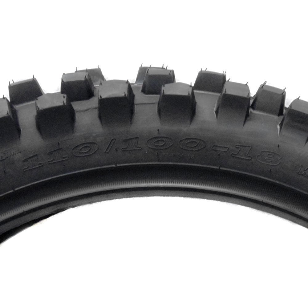 Motorcycle Dirt Bike Tire 110/100-18 Front or Rear Off-Road Knobby Tread (Model P154)