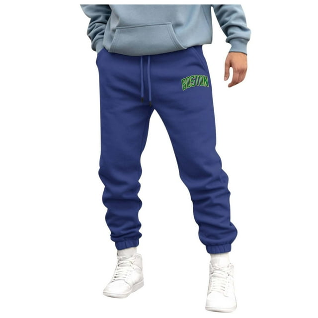 Zszcpp Wide Leg Pants Men'S Letter Print Solid Pockrt Daily Life Sports Long Running Cool Trousers Casual Trouser