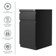 thumbnail image 6 of Hirsh 20" Deep Mobile File Cabinet 2 Drawer with XL Backpack Drawer, Letter Width, Black, 6 of 16