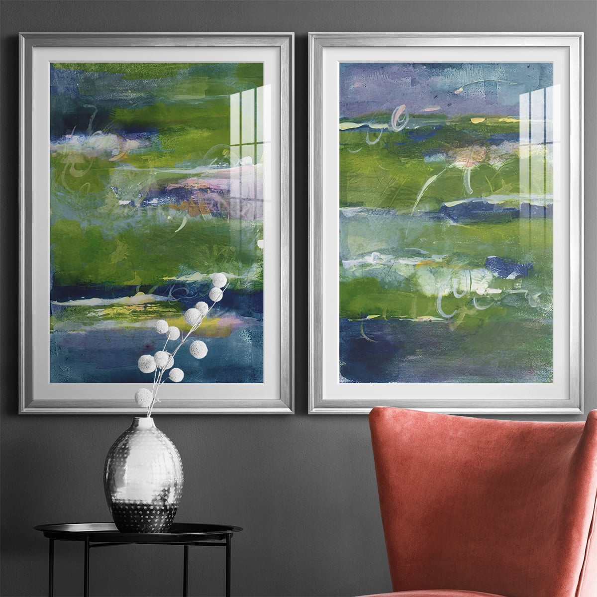 Wexford Home Bales of Color I Premium Framed Print, 22.5" x 30.5" - Ready to Hang, Silver (Set of 2)