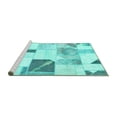 thumbnail image 2 of Ahgly Company Machine Washable Indoor Rectangle Patchwork Turquoise Blue Transitional Area Rugs, 2' x 5', 2 of 4