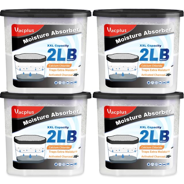 Deshumidificador Humedad Absorber Vacplus de 2200 ml, paquete de 4
