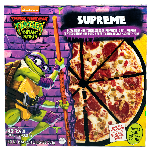 Teenage Mutant Ninja Turtles Supreme Pizza, Turtle Shell Pattern Crust, Marinara Sauce 19.54 oz (Frozen)