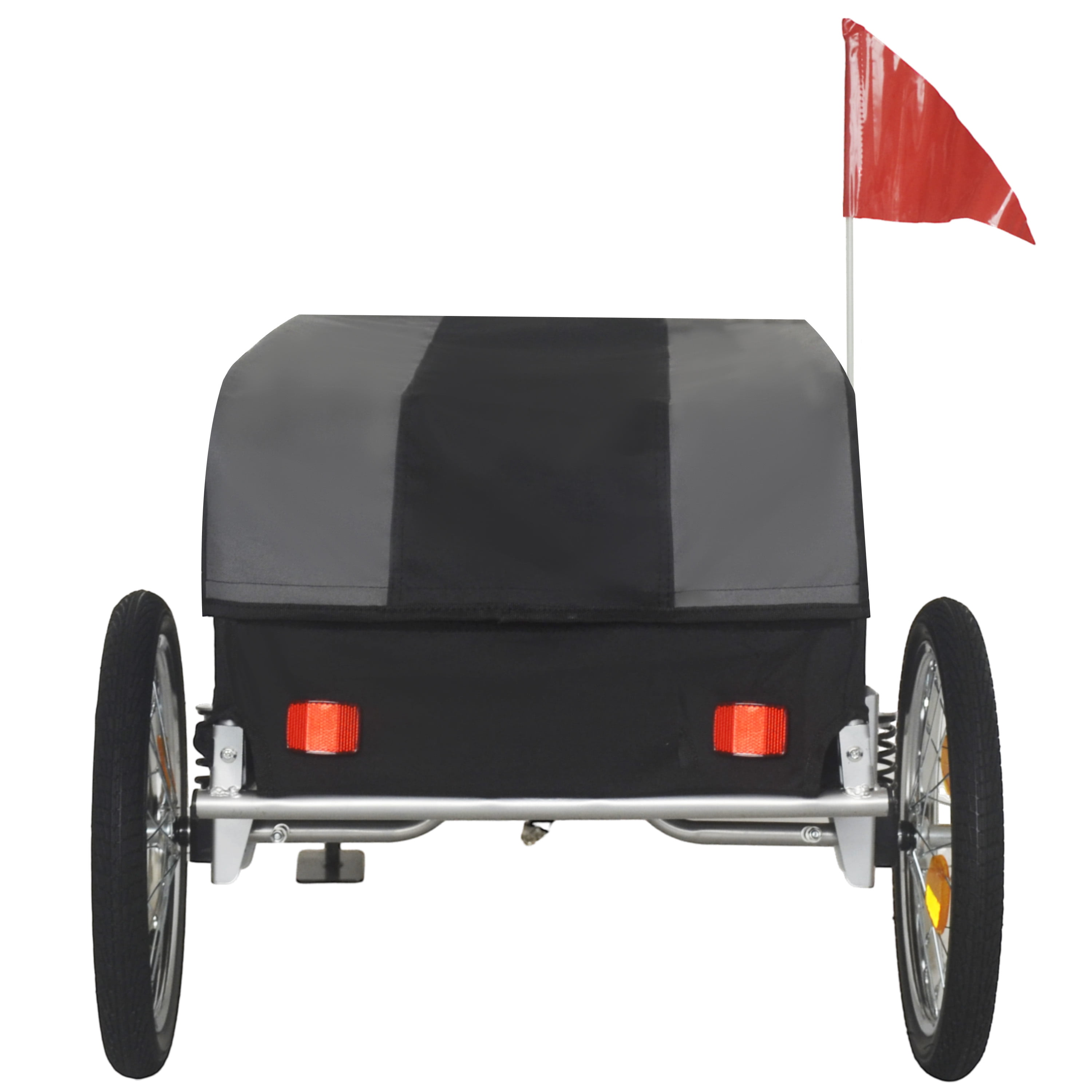 Heavy-Duty Bike Cargo Trailer with Removable Waterproof Cover, 88 lbs Capacity, 16" All-Terrain Wheels & Foldable Design for Camping, Groceries