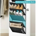 thumbnail image 3 of 10 Tier Clear Over the Door Shoe Organizer Storage, Deep Pockets Large Hanging Shoe Rack for Closet Door, Fit 20 Pairs Shoe Holder Hanger for Sneakers, Boots (Black), 3 of 7