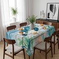 thumbnail image 6 of Coastal Turtle Table Cloth Waterproof Tablecloths, Nautical Ocean Shells Seaweeds Starfish Tablecloth Dining Table Cover for Kitchen Party Tabletop Outdoor, Rectangle Tablecloth 60x102 Inch, 6 of 9