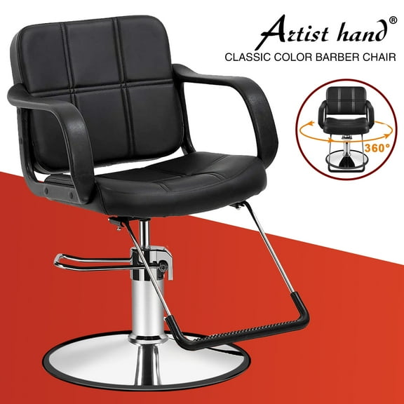 Classic Hydraulic Barber Chair All Purpose Hair Styling Salon Work Station Beauty Spa Equipment(Black)