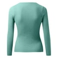 thumbnail image 5 of Vetement Femme ete 2025 Women Fashion V Neck Long Sleeve Solid Color Pullover Sweater Knitting Top Women Top Ladies Long Sleeve Shirts Shirts Comfy Tee Short Womens Running S S, 5 of 5