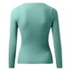 thumbnail image 5 of Jersey de manga larga con cuello en V para mujer: top de punto liso, corte ajustado para uso informal/al aire libre, tallas S-XL, 5 of 5