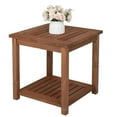 thumbnail image 6 of SalonMore 18 in Outdoor Patio Wood Square Side Table, Sturdy Wood Accent Table, Carbonized Color, 6 of 9