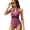 Purple, variant on Attraco Women Tummy Control One Piece Swimsuits Ruched Bathing Suits Strappy Monokini Halter Swimming Suit