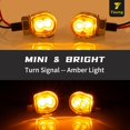 thumbnail image 4 of TSUNG Mini Motorcycle Turn Signals Light LED Micro Blinkers for Front/Rear Universal Aftermarket Small Indicator for Cafe Racer Bobber Cruiser Street Bikes (B-Chrome), 4 of 8