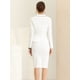 thumbnail image 4 of Conjunto de chaqueta y falda de traje de negocios Allegra K 2 piezas ribete de tweed blanco XS, 4 of 6