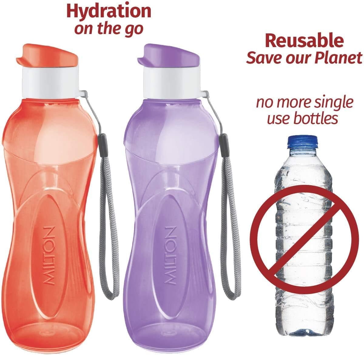 MILTON 12 oz Kids Reusable Water Bottles 108-Pack Leak‑Proof, Multicolor
