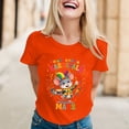 thumbnail image 2 of XAOFW Women's T-Shirts Carnival Short Sleeve Crewneck Cartoon Print T Shirt Leisure Wear Loose Fit Tee Shirts Holiday Vacation Soft Breathable Tops, 2 of 6
