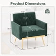thumbnail image 3 of Gymax 2PCS Modern Velvet Accent Chair w/ Button Tufted Back Golden Metal Legs Dark Green, 3 of 10