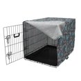 thumbnail image 3 of Butterflies Dog Crate Cover, Pattern of Repetitive Spring Flower Silhouettes Spring Season Design, Easy to Use Pet Kennel Cover Small Dogs Puppies Kittens, 7 Sizes, Seafoam and Grey, by Ambesonne, 3 of 6