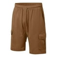 thumbnail image 4 of TBWNWG Men's Casual Shorts Solid Color Elastic Waist Drawstring Cargo Shorts for Summer Beach Activities,Sizes XL, 4 of 4