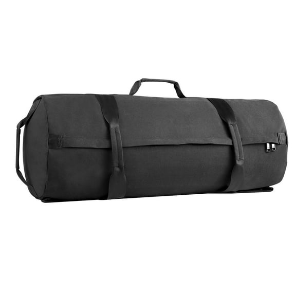 KFFKFF Adjustable Workout Sandbag with Handles, 50-125 lbs Capacity for Strength Training, Cross-Training, and Home Gym Exercises, Black (Unfilled)