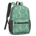 thumbnail image 2 of Paisley and Floral White Pattern 17" Waterproof Oxford School Backpacks for Teens, S-Shape Padded Straps, for School, Travel, Hiking, Camping, 2 of 5