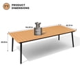 thumbnail image 7 of Pellebant Patio Outdoor 94in Square Wooden-Like Top Dining Table for 8-10 Person,Brown, 7 of 7