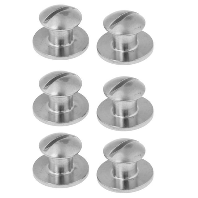 6 paquetes de tornillos de licencia trasera BCD de buceo Cola Tornillo de libro de buceo