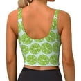 thumbnail image 3 of Naloa Green Lemon Slices Sports Bras for Women, High Support Bra with Removable Pads, Comfortable - X-Large, 3 of 9